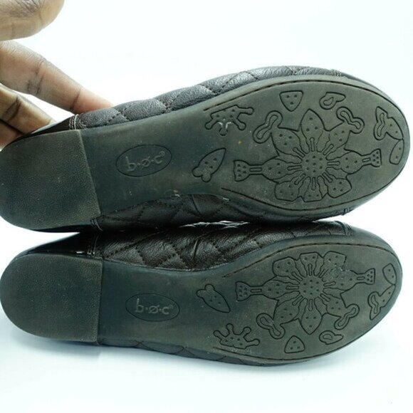 B.O.C. Ballerina flats Women size‎ 8.5 Brown Faux Leather quilted cap toe - Picture 6 of 10